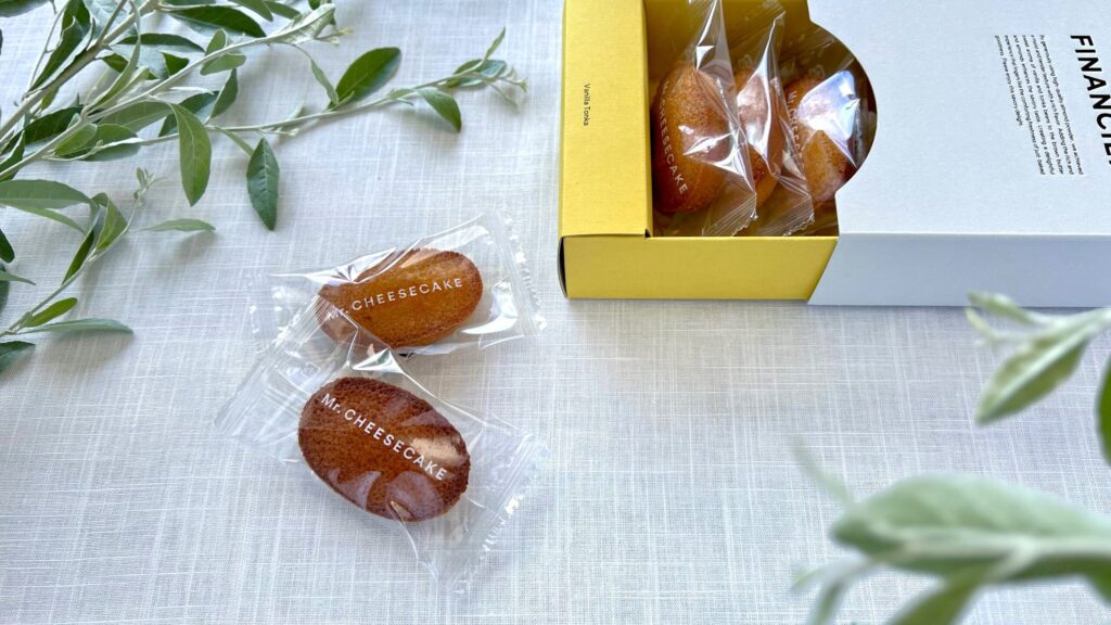ミスターチーズケーキ_フィナンシェのパッケージと個包装