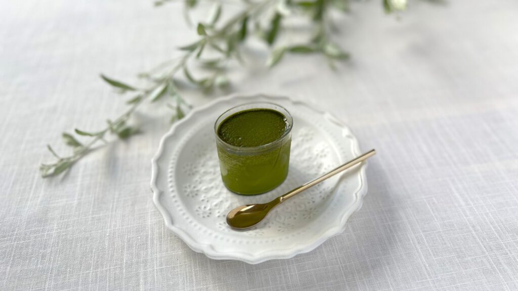 ミスターチーズケーキ_プティファイングリーンティーの蓋開け