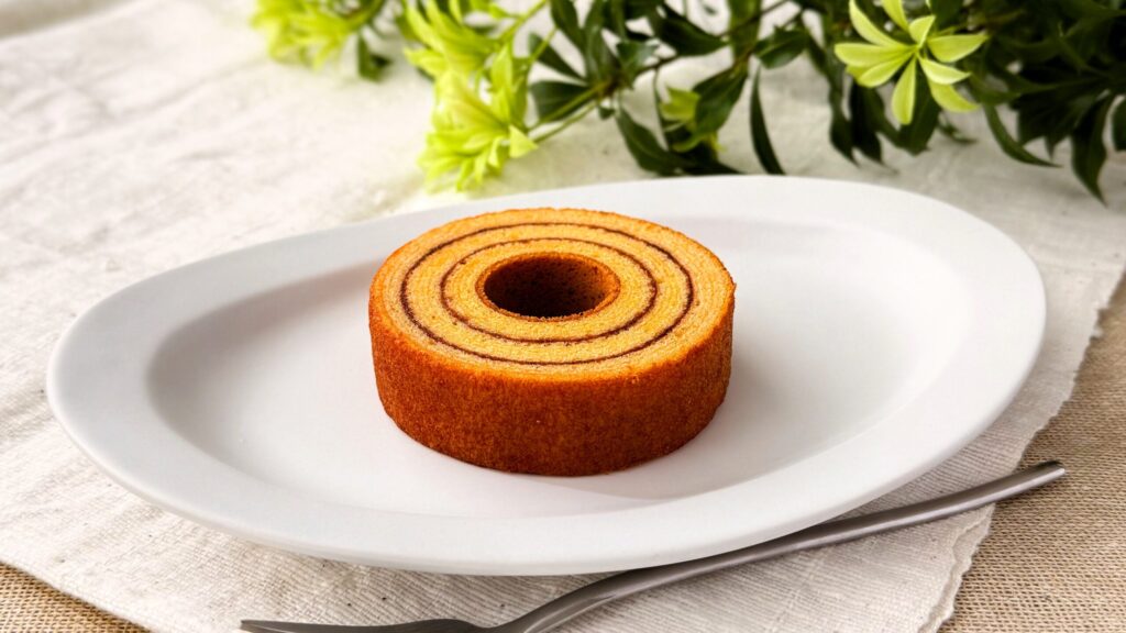 無印良品_みんなでつくるバウム「小倉トースト風バウム」の皿のせ