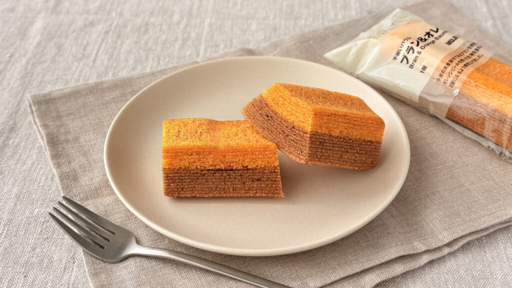 無印良品_「不揃いバウム ブラン＆オレンジ」の断面