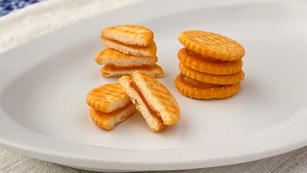 無印良品_「無選別レモンジャムサンドクラッカー」の断面