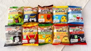 山崎製パン_ご当地ランチパックのパッケージが並んでいる様子