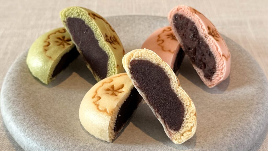 山中石川屋_3種類の「氷室饅頭」の断面