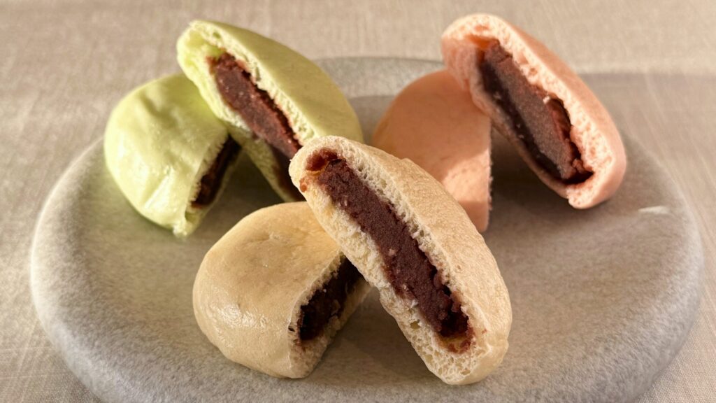 樫田堂_3種類の「氷室まんじゅう」の断面