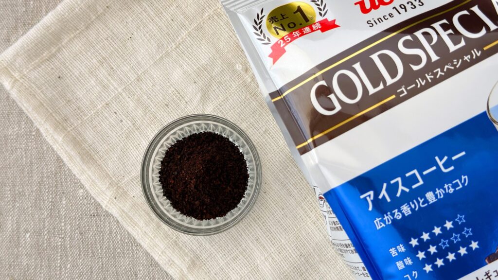 UCC_「ゴールドスペシャル アイスコーヒー」の粉とパッケージ
