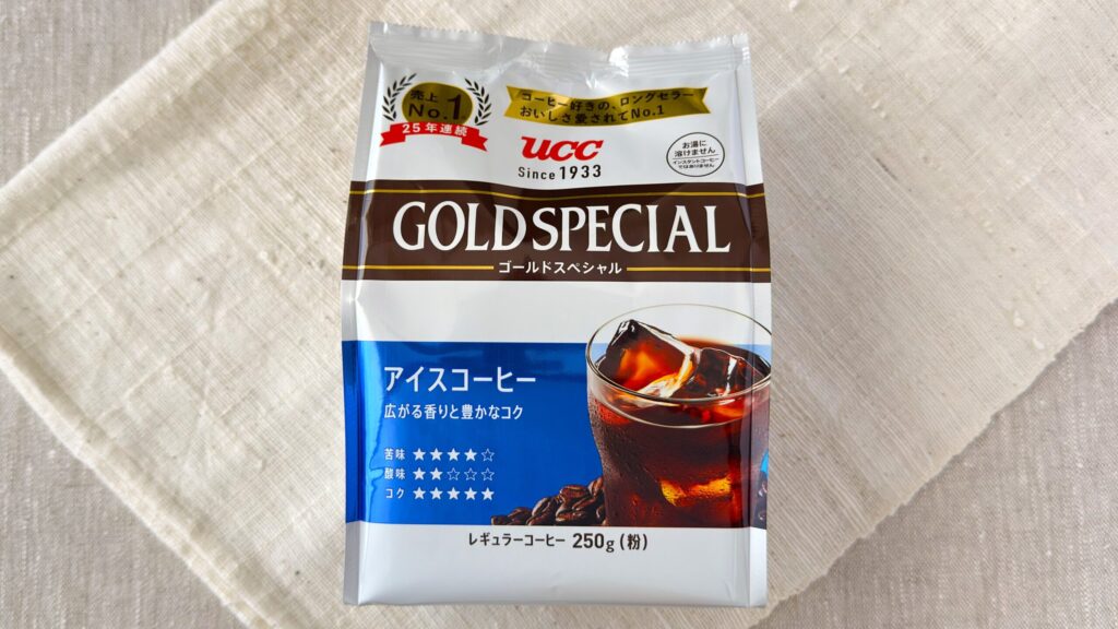 UCC_「ゴールドスペシャル アイスコーヒー」のパッケージ