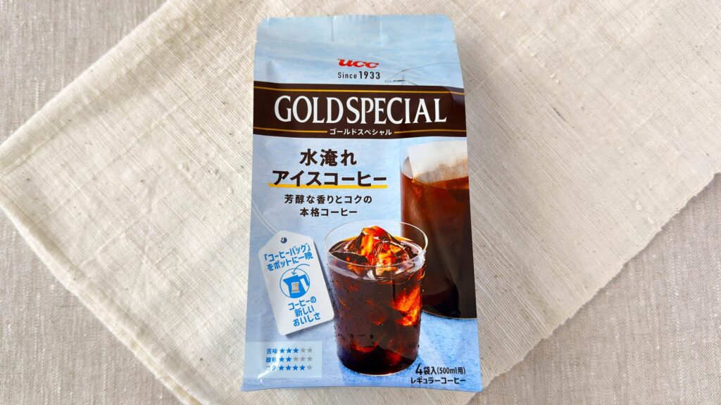 UCC_「ゴールドスペシャル コーヒーバッグ 水淹れアイスコーヒー」のパッケージ