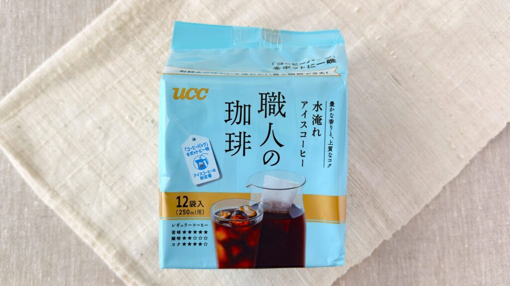 UCC_「職人の珈琲 コーヒーバッグ 水淹れアイスコーヒー」のパッケージ