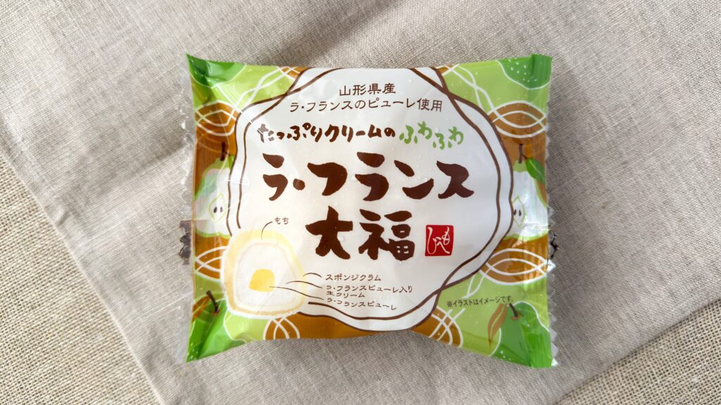 カルディ_もへじ「たっぷりクリームのふわふわラ・フランス大福」のパッケージ