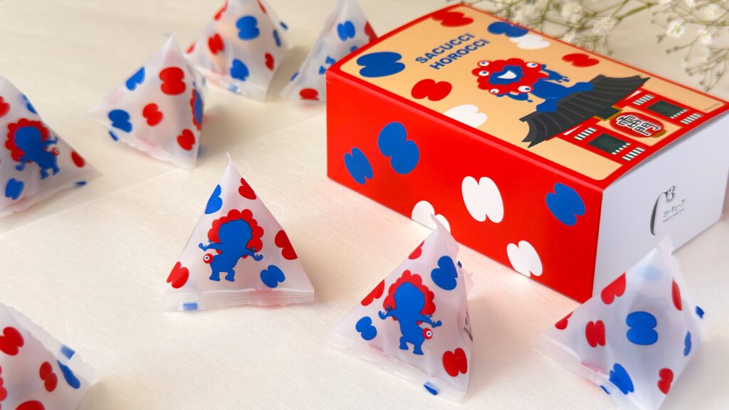 シーキューブ_「東京出張 ミャクミャク サクッチホロッチ8個入」のパッケージと個包装