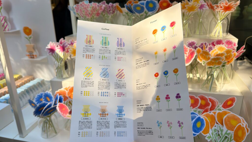 COFFEE STYLE UCC_CAFE@HOME at Flower Shopのメニュー表