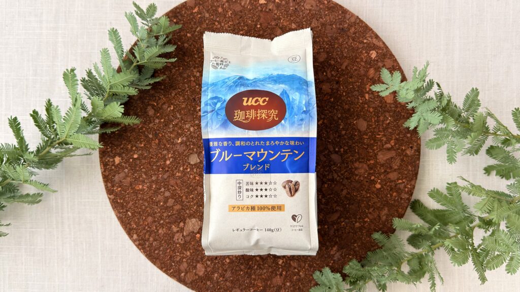 UCC_「UCC 珈琲探究 炒り豆 ブルーマウンテンブレンド 140g（豆）」のパッケージ