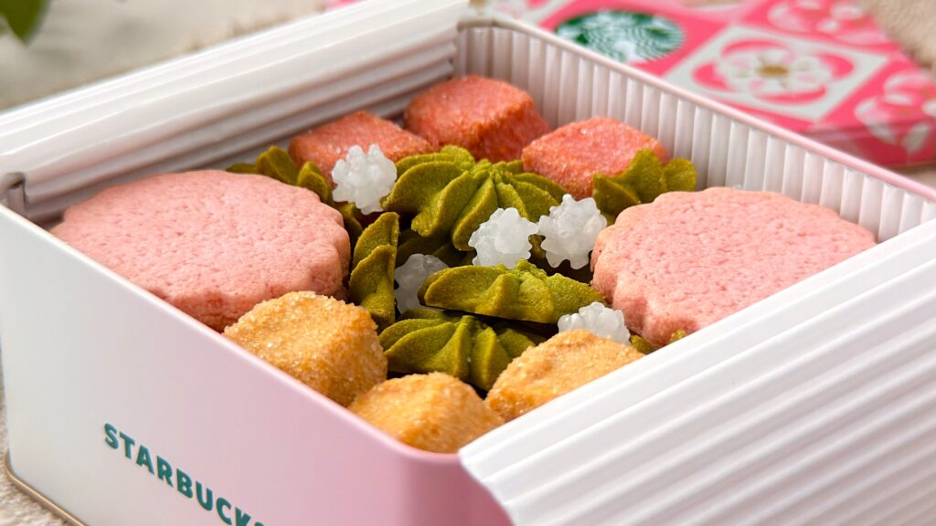 スターバックス_「桜の4種クッキーアソート」のふた開け