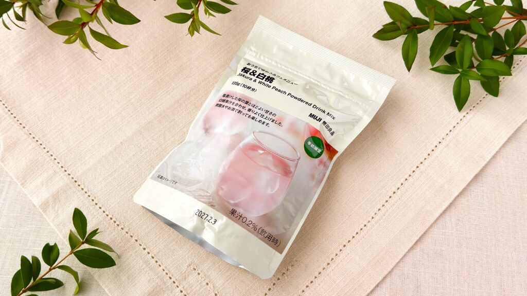 無印良品_「おうちで味わうカフェメニュー 桜＆白桃」のパッケージ