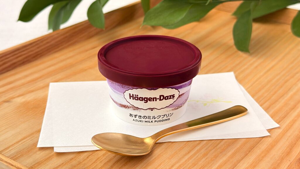 ハーゲンダッツ_「和のスイーツ アソート」のあずきのミルクプリンのパッケージ