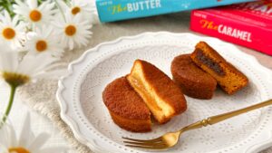 ロッテ_カットした「ザ・バター」と「ザ・キャラメル」の皿盛り