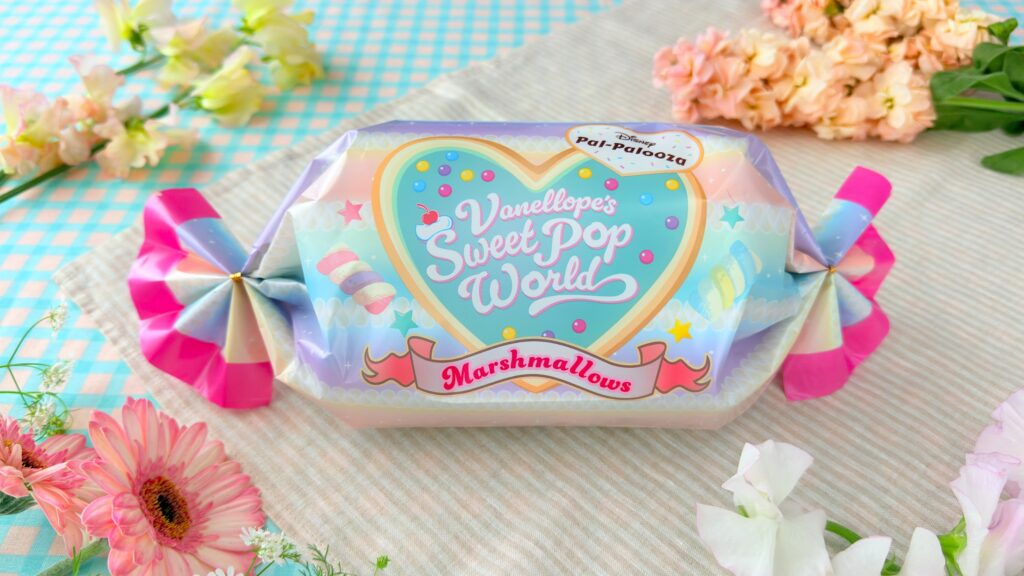 東京ディズニーリゾート__「ヴァネロペのスウィーツ・ポップ・ワールド」の「マシュマロ 袋 ディズニー・パルパルーザ ヴァネロペのスウィーツ・ポップ・ワールド」のパッケージ