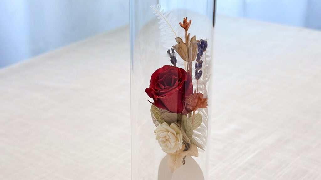 UCC_「母の日フラワーギフト 上島珈琲店ミルク珈琲ベース＆フラワー」のフラワー（ローズ）の中身