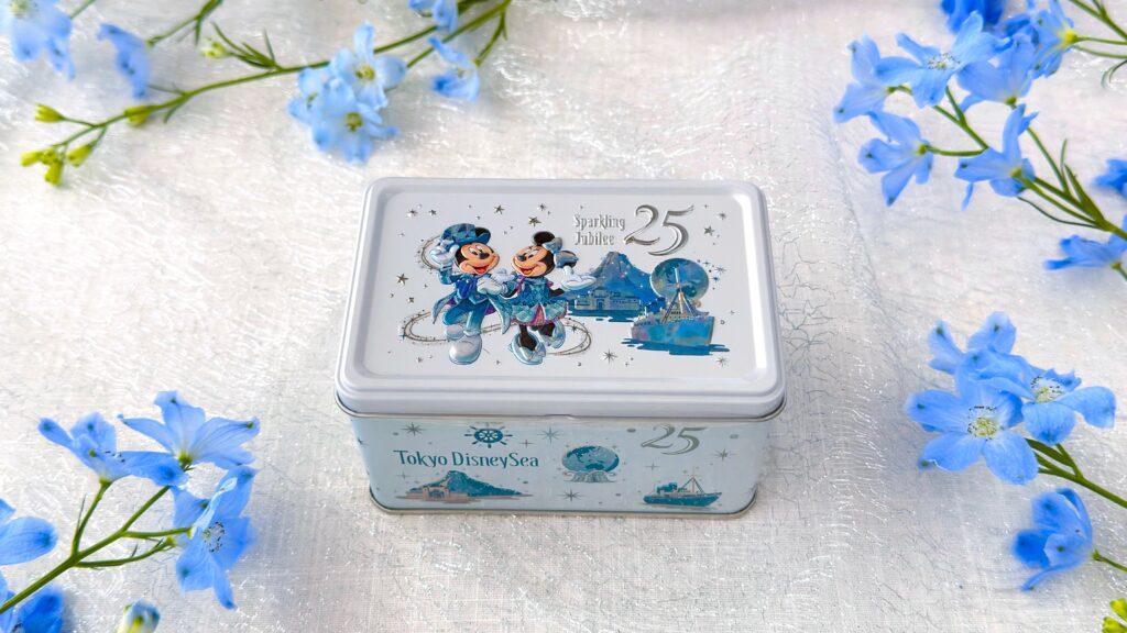 東京ディズニーリゾート_「グミ缶 ミッキー ミニー 東京ディズニーシー25周年 スパーリングジュビリー」のパッケージ