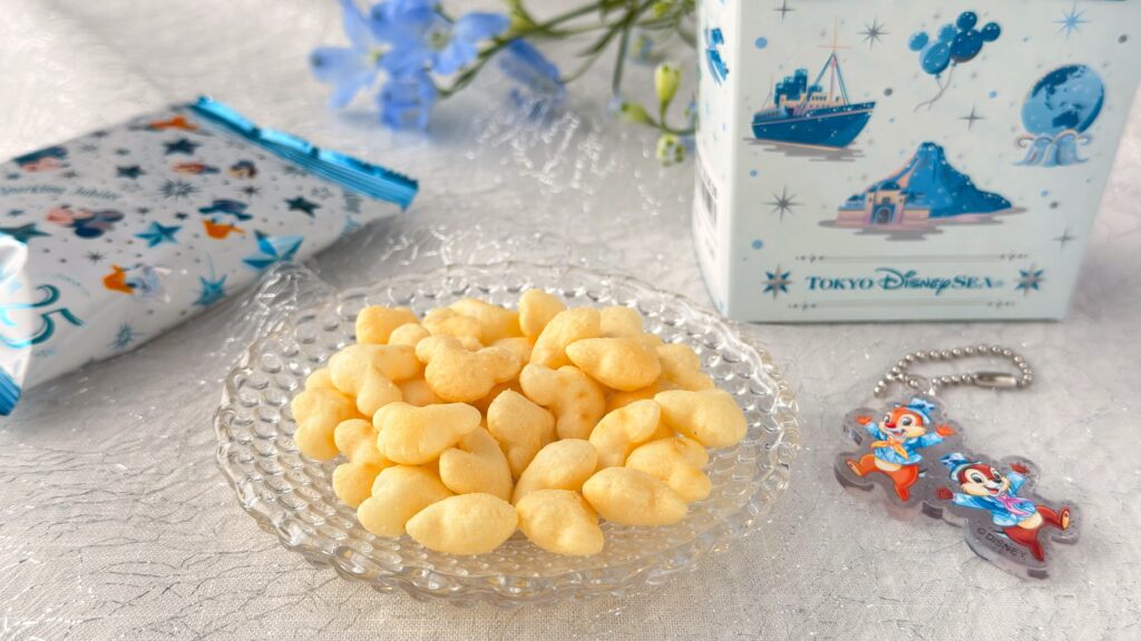東京ディズニーリゾート_「ポテトスナック紙箱 ミッキーマウスと仲間たち 東京ディズニーシー25周年 スパーリングジュビリー」のパッケージあけ