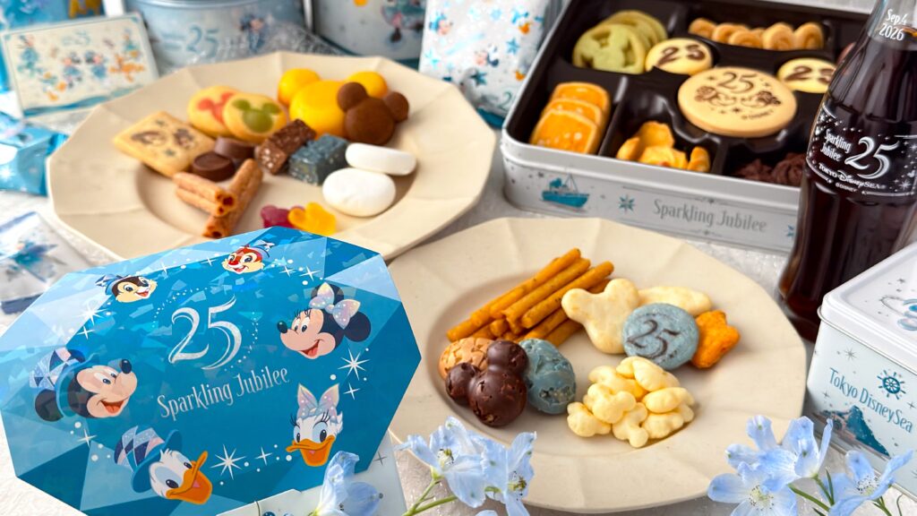 東京ディズニーリゾート_スパーリングジュビリーのお菓子のパッケージや皿盛り