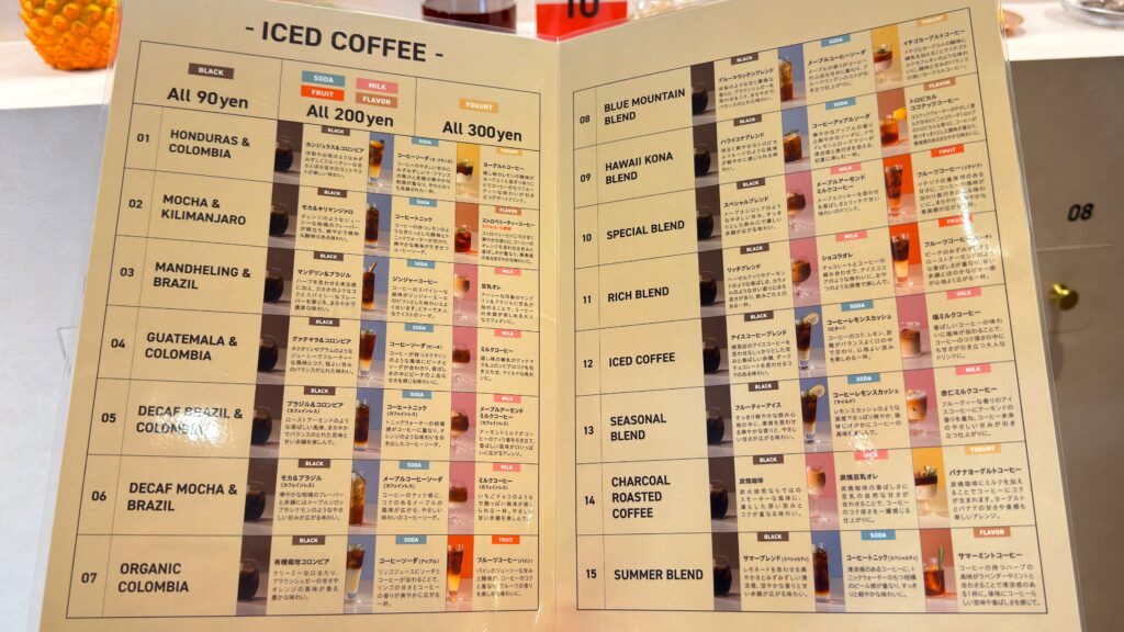 UCC_バリスタのいないアイスコーヒー専門店「ひみつのドリップ」のメニュー表