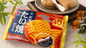 井村屋_「たい焼きアイス」の皿のせとパッケージ
