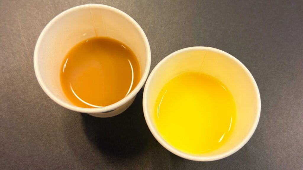 日東紅茶_カップにはいった「シナモロールのミルクティー」と「 ポチャッコのバナナオーレ」