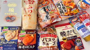 味の素_2026年秋冬新商品発表会が紹介されたものが並んでいる様子